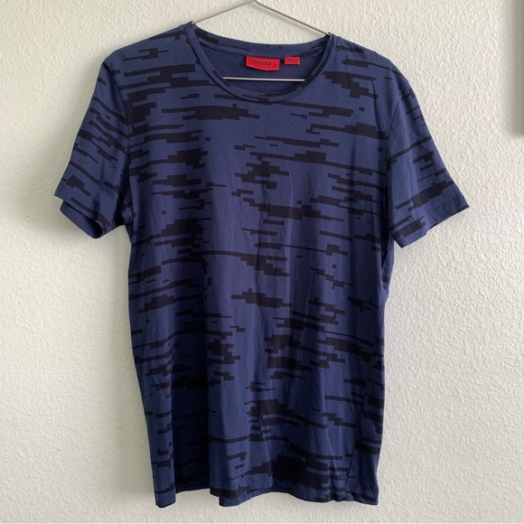 HUGO BOSS mens graphic army abstract print tee t-shirt short sleeve Medium - Picture 2 of 7